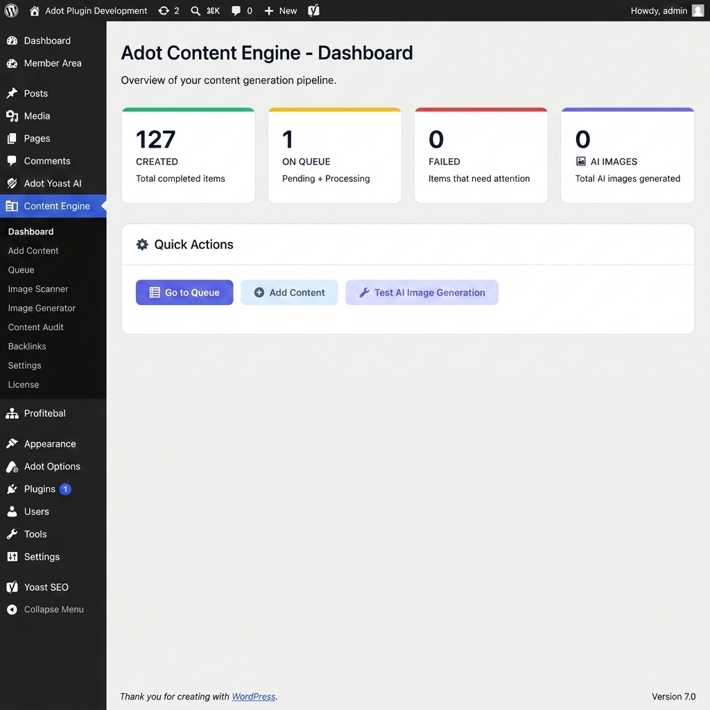 Dashboard Adot Content Engine